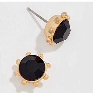 Kate Spade New York Women's Jet‎ Cubic Zirconia Bezel Stud Earrings new